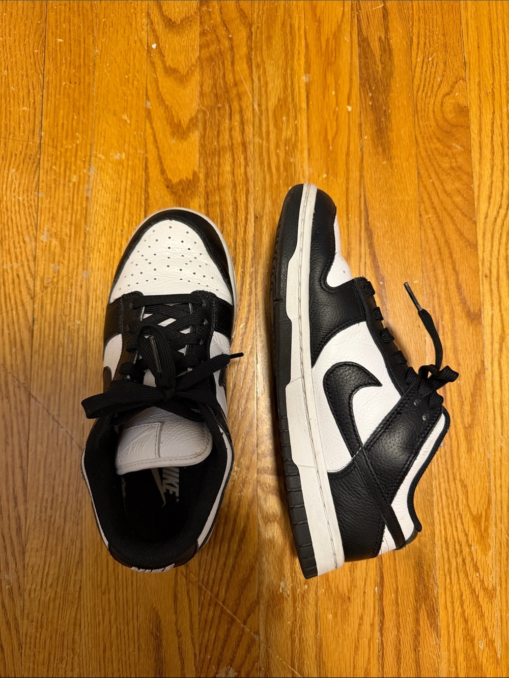 Nike Black and White Low-Top Sneakers with Swoosh